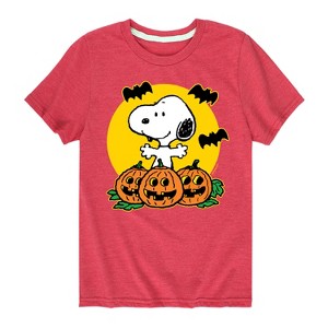 Boys' - Peanuts - Snoopy Pumpkin Patch Short Sleeve Graphic T-Shirt - 1 of 4