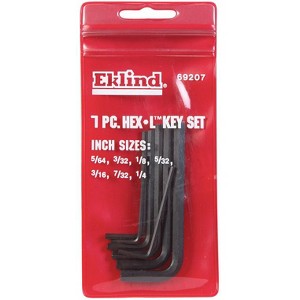 Eklind - Hex-L - SAE - Short Arm Hex L-Key Set - 5/64 to 1/4 in. - 7 Pieces - Case of 6 - 1 of 1