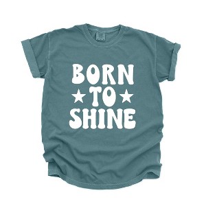 Simply Sage Market Women's Born To Shine Stars Short Sleeve Garment Dyed Tee - 1 of 4