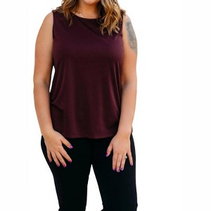 Women's Scoop Neck Solid Knit Tank - Multiples - 1 of 4