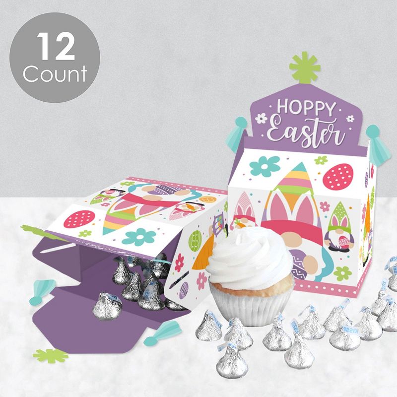 Big Dot of Happiness Easter Gnomes - Treat Box Party Favors - Spring Bunny Party Goodie Gable Boxes - Set of 12, 3 of 9