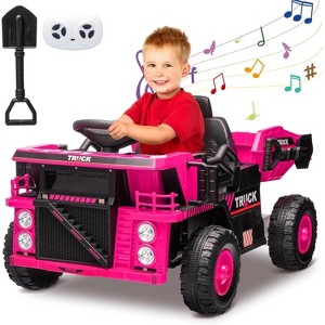 Ride On Dump Truck,Ride On Car Toy with Remote Control,Electric Dump Bed,Shovel, 12V Construction Vehicle for Kids - 1 of 4