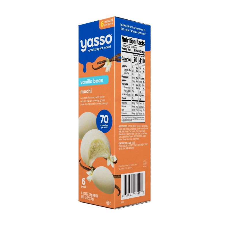 Yasso Frozen Greek Yogurt Vanilla Bean Mochi - 7.5oz/6ct, 3 of 8