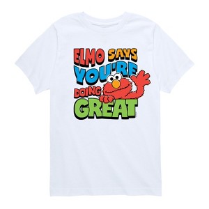 Boys' - Sesame Street - Elmo Says Youre Doing Great Short Sleeve Graphic T-Shirt - 1 of 4