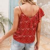 Anna-Kaci Women's Sleeveless Spaghetti Strap Top with Ruffle Front and Allover Polka Dot Print - 4 of 4