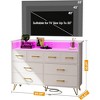 8 Drawers Dresser, Storage Chest of Drawers, TV Stand for 65" with Power Outlet & LED Lights, for Living Room Bedroom - 2 of 4