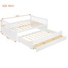 Sapphtopaz Wooden Daybed Bed Frame with Trundle Bed and 3 Drawers Modern Save-Space Sofa Bed with Slats Support for Bedroom,Apartment - 3 of 4