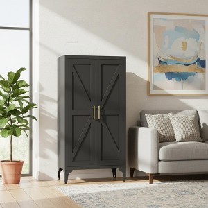 Homy Casa Adjustable Metal Storage Cabinet with 2 Doors, Freestanding Utility Organizer - 1 of 4