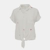 BeachLunchLounge Women's Rosie Tie Front Embroidered Beach Findings Top | White - 2 of 4