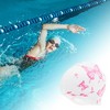 Unique Bargains Silicone Butterfly Vine Leaves Pattern Waterproof Swim Cap 1 Pc - 2 of 4