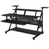 NicBex Home Office Desk 38" L Morden Music Desk with 4 Storage Shelves, Keyboard Tray, Hooks and Wooden Desktop for Study and Work - 2 of 4