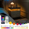QingMoon Modern End Side with 2 Drawers, with LED Night Stand, Wood Drawers, for Bedroom - 2 of 4