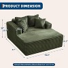 GustoWave Oversized 2 Person Bean Bag Chaise Lounge Bed, Sofa Bed with 4 Pillows for Living Room, Bedroom - 2 of 4