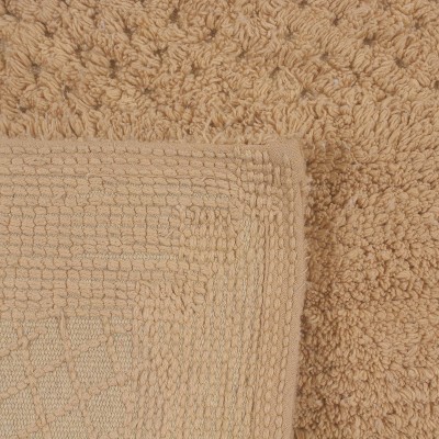 Beige Cotton Tufted 2-Piece Bath Rug Set