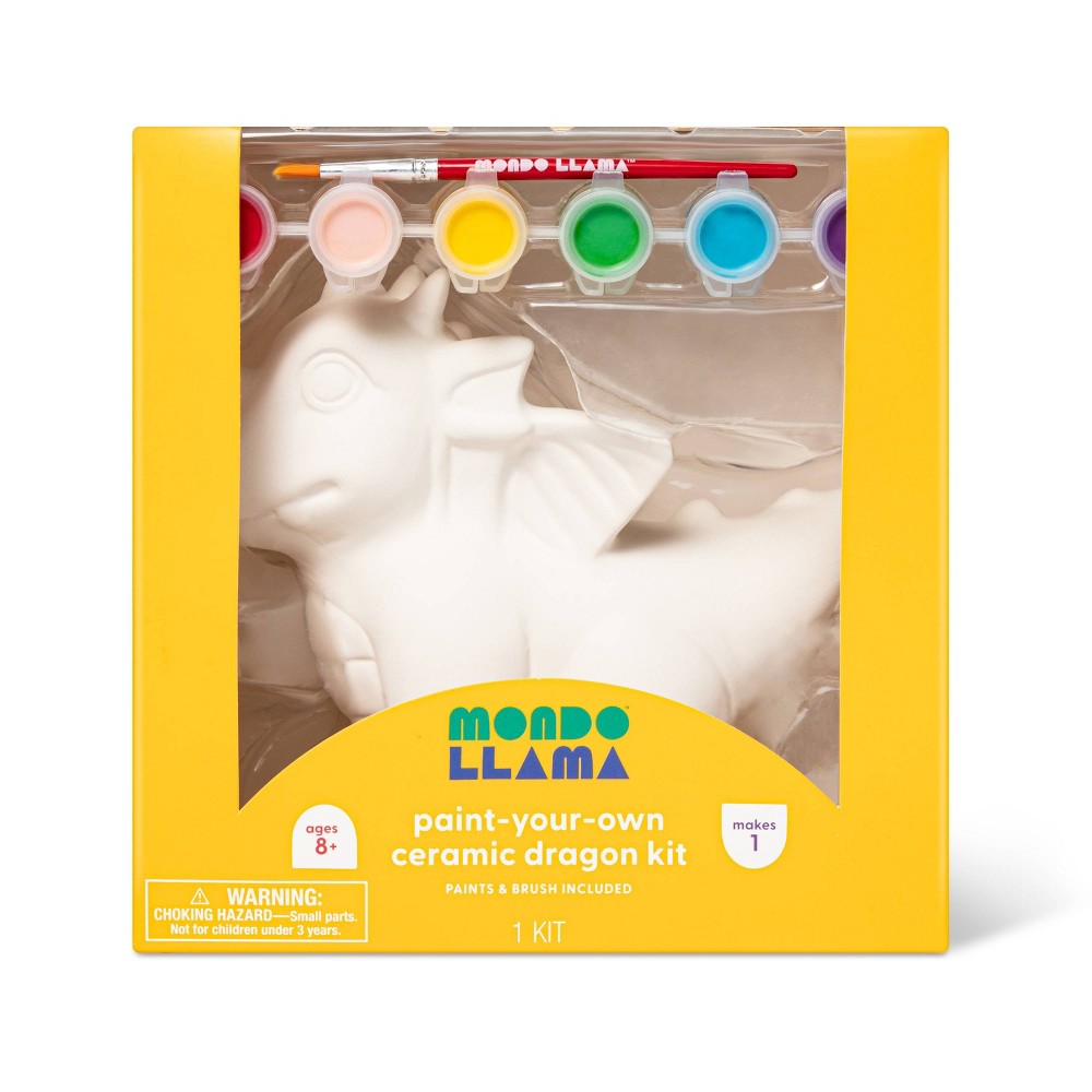 Paint-Your-Own Ceramic Dragon Craft Kit - Mondo Llama™: DIY Art Kit for Kids, Ceramic Figurines to Paint, Ages 8+