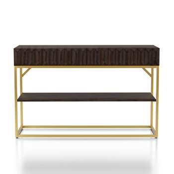Cilker 2 Drawers Sofa Table Walnut/Gold - miBasics