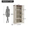 Modern Tall Storage Cabinet With Glass Doors and 4 Layers Adjustable Shelves, Freestanding Kitchen Pantry Storage Cabinet - 2 of 4