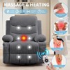 Oversized Manual Reclining Rocking Chair, 360 Swivel Glider with Cup Holder, Massage and Heat - 4 of 4