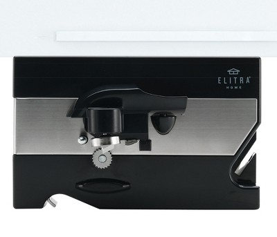 ELITRA ELITRA-CANOPENER-CO85-WHT-9 Elitra 3 in 1 Under the Cabinet Electric  Can Opener, Blade Sharpener, Bottle Opener - White