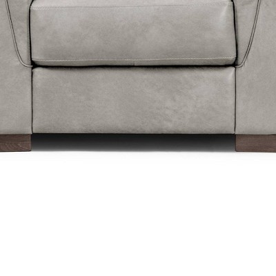 Cornelia 43" Beige Leather Mid-Century Modern Accent Chair