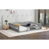 Full Size Upholstered Floor Bed with Guardrail and Pillow - 4 of 4