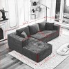 106" L-Shaped Corduroy Cloud Couch with Left Facing Chaise,Modular Sectional Sofa for Living Room,Cloud Sectional Sofa for Bedroom-Coolbibila - 4 of 4