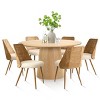 7-Piece Dining Table Set with 52" Round Table and 6 Boucle Rattan Chairs, Modern Dining Set for Kitchen or Dining Room-Maison Boucle - 3 of 4