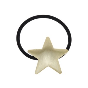 Unique Bargains Elegant Scrunchies Hair Elastic Band Gold Tone Black 1 Pc - 1 of 4