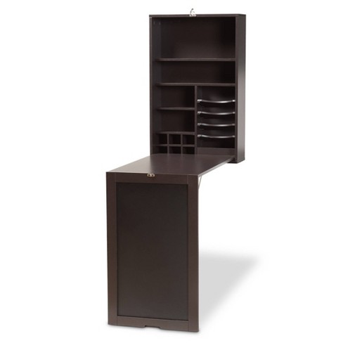 Milliard Wood Wall Mounted Folding Desk Natural brown Baxton