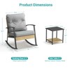 Sonkuki 3-Piece Patio Bistro Set, Rocking Chair Modern Patio Furniture Sets with Side Table and Cushions - 3 of 4