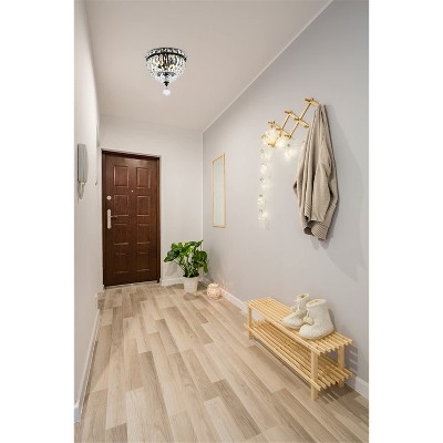 Tranquil 8-Inch Black and Crystal Flush Mount Light