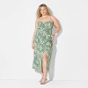 Women's Corset Midi Bodycon Dress - Wild Fable™ Green Floral - 2 of 3