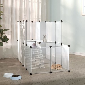 VidaXL Small Animal Cage Transparent 55.9 in.x29.1 in.x36.6 in. PP and Steel - 1 of 4