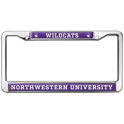 Northwestern University Wildcats Full Size Standard License Plate Metal Frame