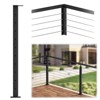 Black Metal DIY Cable Railing System Kit for Deck, Perfect for Modern Outdoor Spaces - 3 of 4