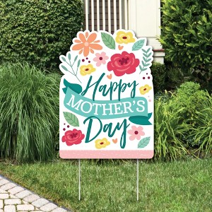 Big Dot of Happiness Colorful Floral Happy Mother's Day - Party Decorations - We Love Mom Party Welcome Yard Sign - 1 of 4