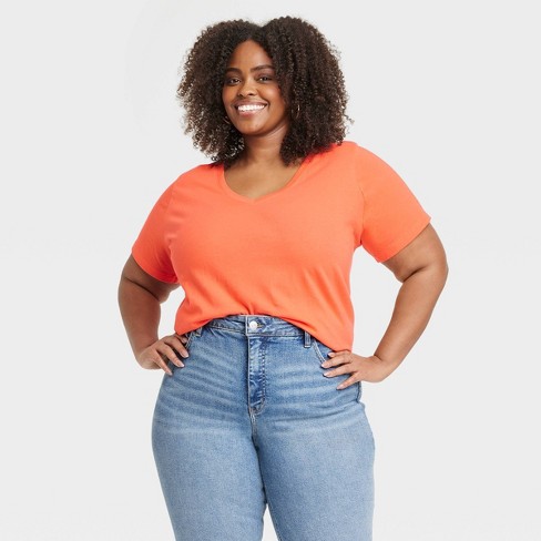 Women's Sleeve V-neck T-shirt - Ava & Orange : Target