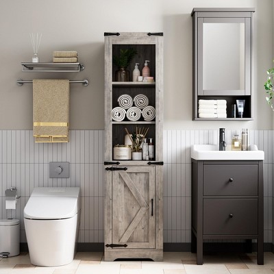 Yaheetech 42" Bathroom Storage Cabinet Floor Cabinet With 3 Drawers ...