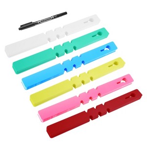 Unique Bargains PVC Nursery Adjustable Waterproof Plant Labels 20x2cm / 7.87x 0.79inch Red White Yellow Blue Green Pink 120 Pcs - 1 of 4