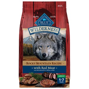 Blue Buffalo Wilderness Rocky Mountain Recipe High Protein Natural Adult Dry Dog Food Red Meat with Grain - 24lbs - 1 of 4