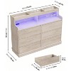 Nasitip 6 Drawer Dresser for Bedroom, Modern Chest Featuring LED Lights, Spacious Storage Cabinet,Natural Oak - 3 of 4