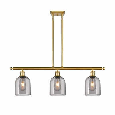 Bella - 3 Light Stem Hung Island In Industrial Style-10 Inches Tall and 36 Inches Wide