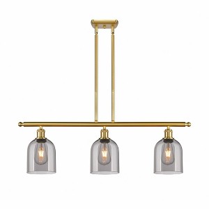 Bella - 3 Light Stem Hung Island In Industrial Style-10 Inches Tall and 36 Inches Wide - 1 of 1