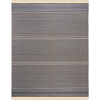 Coastal Charm Red Cotton 8' x 10' Hand-Woven Flat Rug