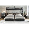 NicBex Metal Twin over Twin&Twin Bunk Bed,Triple Twin Bunkbeds with USB,Ladder&Storage Shelves,Bunk Bed Frame for Teens&Adults,300/350lbs Max,Black - 2 of 4
