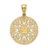 Black Bow Jewelry 14K Yellow Gold Textured & Diamond Cut Filigree Circle Pendant, 19mm - 3 of 4
