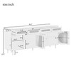 NicBex TV Stand with Rattan Door for TVs up to 65 Inches,Modern Entertainment Center with 4 Drawers and 2 Cabinet,White - 3 of 4