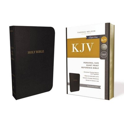 KJV, Reference Bible, Personal Size Giant Print, Bonded Leather, Black, Red Letter Edition - Large Print by  Thomas Nelson (Leather Bound)