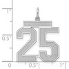 Black Bow Jewelry Sterling Silver, Jersey Collection, Large Number 25 Pendant - 4 of 4