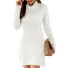 Women's Turtleneck Sweater Dress Long Sleeve Bodycon Mini Dress - 4 of 4